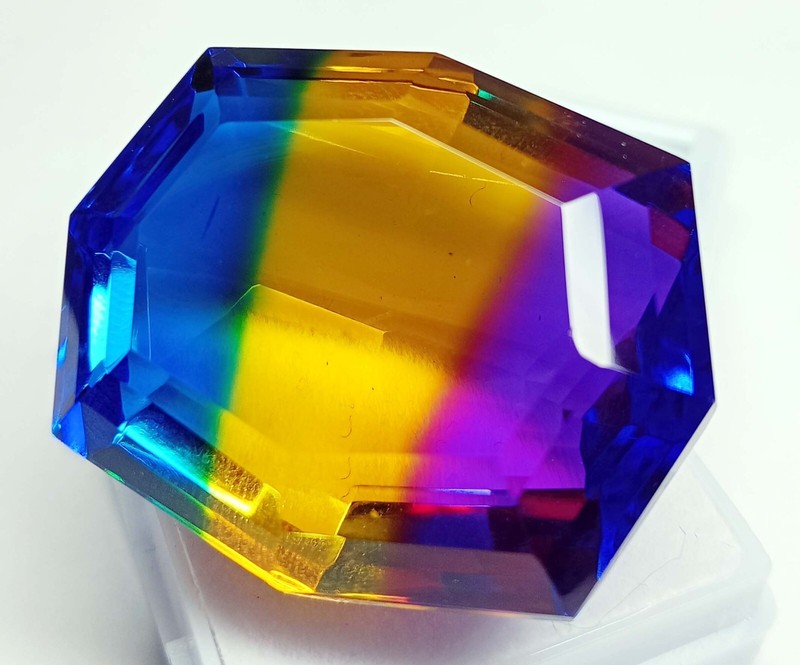 Fancy Cut Certified 87-88 Ct Bi-Colour Tourmaline Natural Loose Gemstone KH424