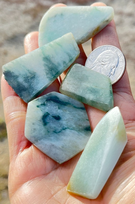 Authentic Burmese Polished Jadeite make Cabochon Pendants 323ct gallery