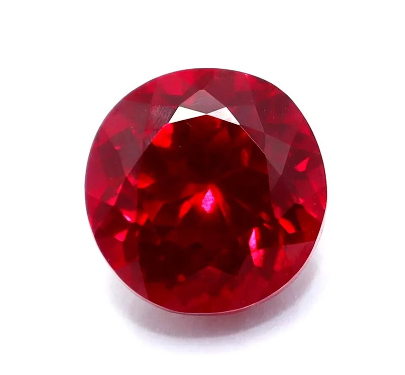 7.20 Ct Certified Natural Red Mozambique Ruby Round Cut Faceted Loose Gemstone gallery