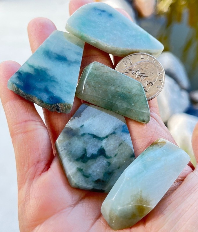 Authentic Burmese Polished Jadeite make Cabochon Pendants 323ct gallery