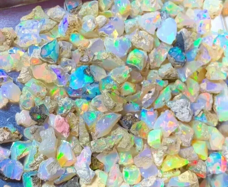 100 Cts Cut Grade Opal Rough Lot Grade Large Size Ethiopian Welo Opal Gemstone