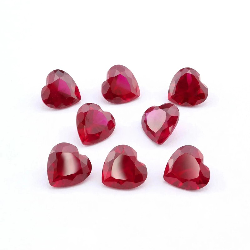 6 MM 20 Pcs Lot Certified Burmese Red Ruby Heart Cut Natural Gemstones
