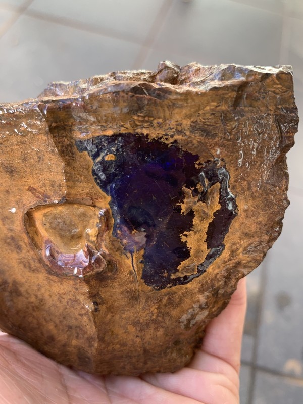 Moody Black. Rough Boulder Opal Rock. 401 Grams.