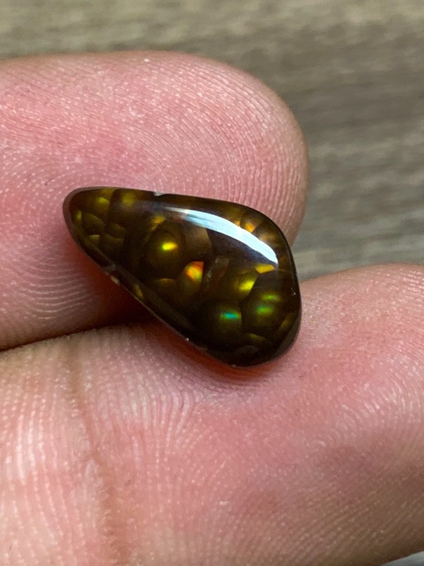 Natural Fire Agate Cabochon Gemstone 3.25crt Mexican Multicolor Loose Stone gallery