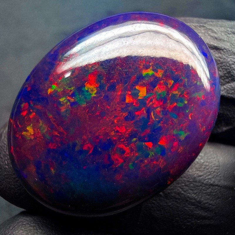 black opal loose cabochon,Natural Ethiopian fire opal for jewelry 30.7Ct 29x23mm