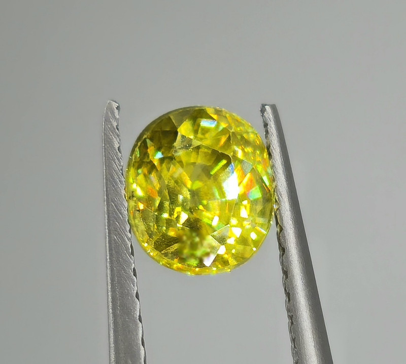 1.15 Carat Titanite Unheated Gemstone Brazil Rare Lime Green Vivid Color & Fire✨