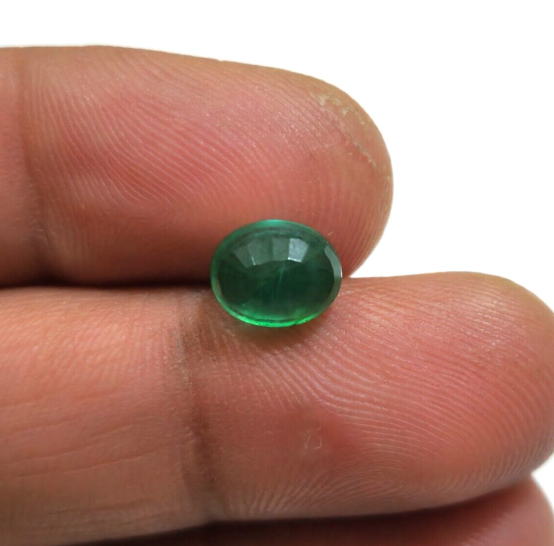 2.55 Crt Excellent Zambian Green Emerald Oval Shape Rare Faceted Loose Gemstone gallery