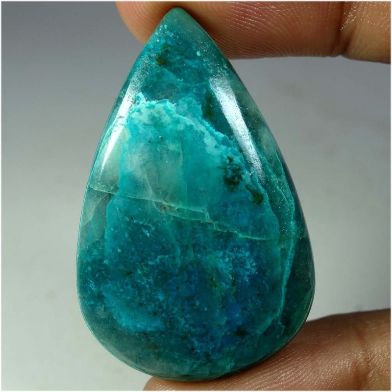 Natural Azurite Chrysocolla Pear Cabochon Gemstone 62.30Cts 27mm 43mm ,06mm
