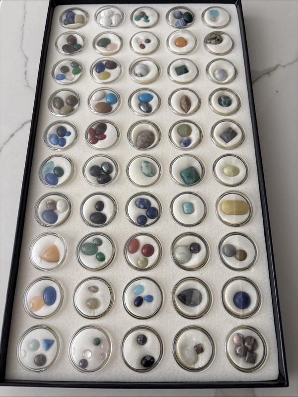 50 ~ Gemstone Lot ~ Each Stone in Case Cabochon Statement Variety Gemstones