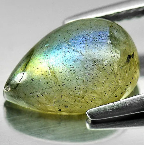 MultiColor Labradorite 3.53 Ct. Pear Cabochon Shape 12.3 x 8.2Mm Gemstone Canada gallery