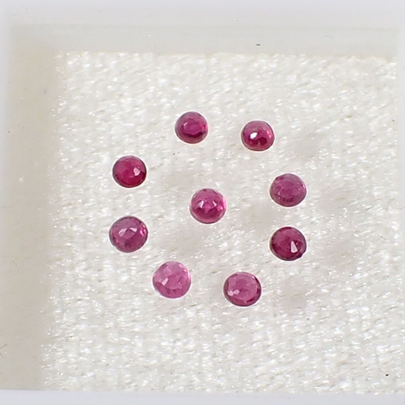Qty 10 Pieces Round 2.0 mm Red-Pinkish Natural Ruby Gemstone, 0.55 carat gallery