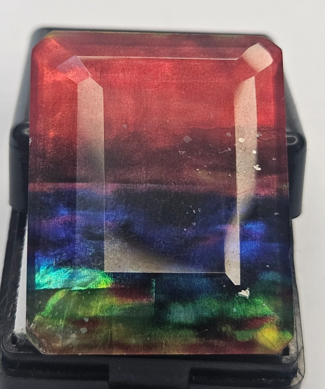 Emerald Cut 45+ Ct Ammolite Opal-Like Organic Natural Loose Gemstone FR-563 gallery