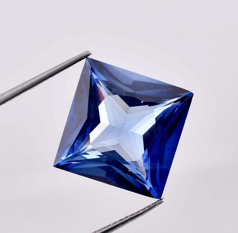 11×11 MM Natural Royal Blue Ceylon Sapphire Princess Cut Loose Gem GIT Certified