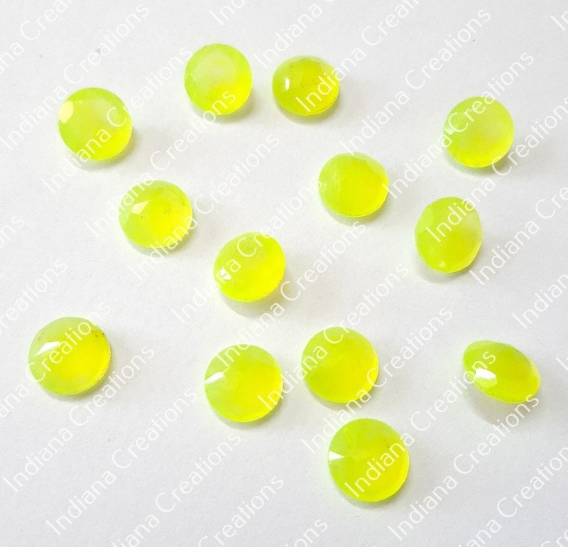 Natural Yellow Jade Round Faceted Cut 6mm To 25mm Loose Gemstone