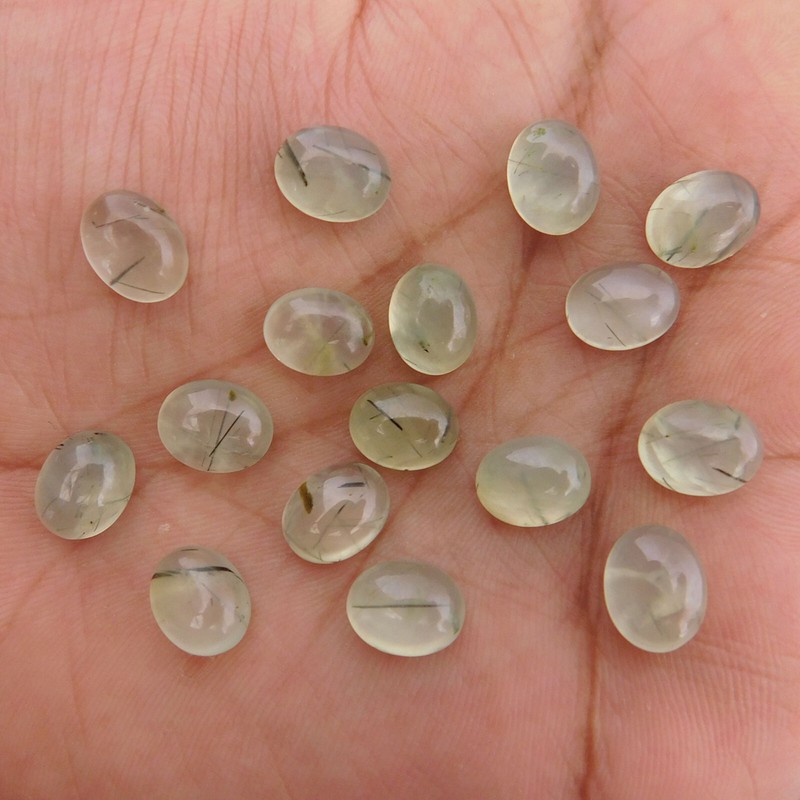 Natural Prehnite Oval 4x6 mm to 15x20 mm Cabochon Loose Gemstone Lot gallery