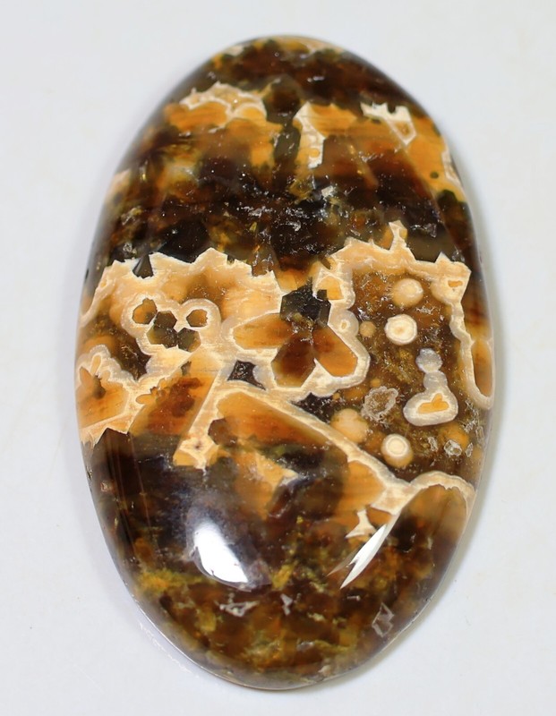 48 CT 6X24X39 mm NATURAL ORBICULAR OCEAN JASPER OVAL CABOCHON GEMSTONE CQ-143