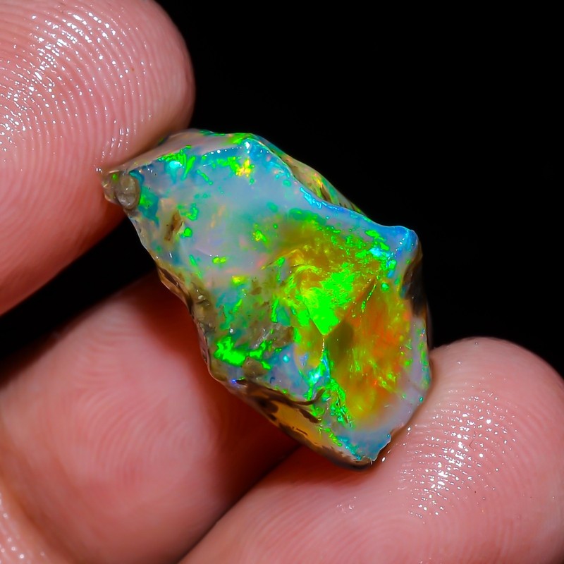 AAA++ Natural Ethiopian Opal Rough Specimen Welo Fire Crystal Opal Approx 10 Ct.