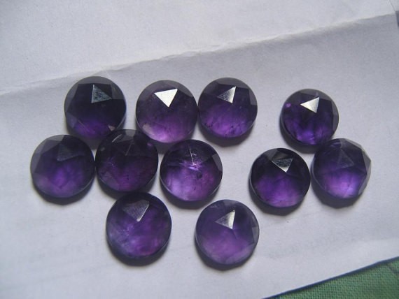 Natural Purple Amethyst Round Rose Cut 5mm To 15mm Loose Gemstone gallery