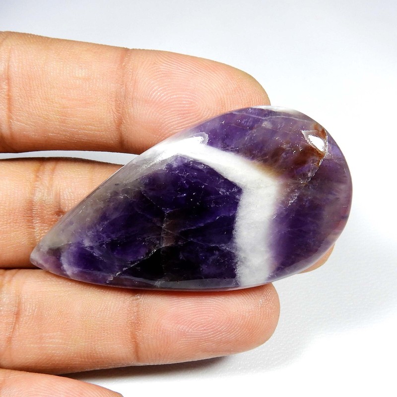 Purple Amethyst Lace Agate Cabochon Pear Shape Natural Gemstone 76 Cts #6911 gallery