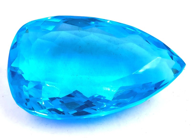 Lab-Created Blue Topaz 180 Ct Pear Cut IGL Certified Loose Gemstone 6FHC