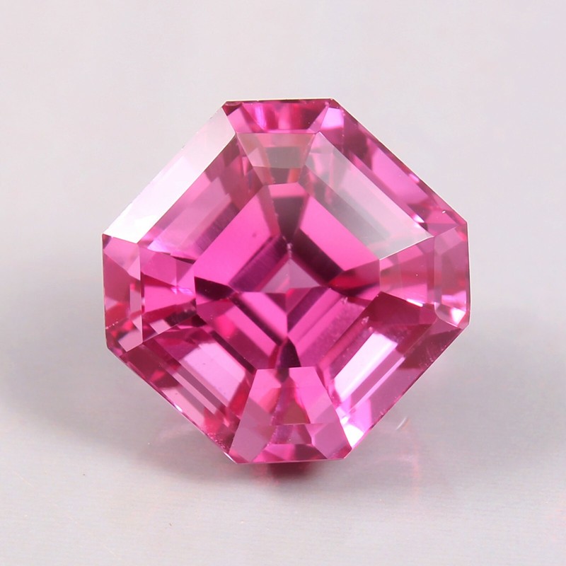 AAA 10×10 MM Natural Flawless Ceylon Pink Sapphire Asscher Cut Loose Gemstone
