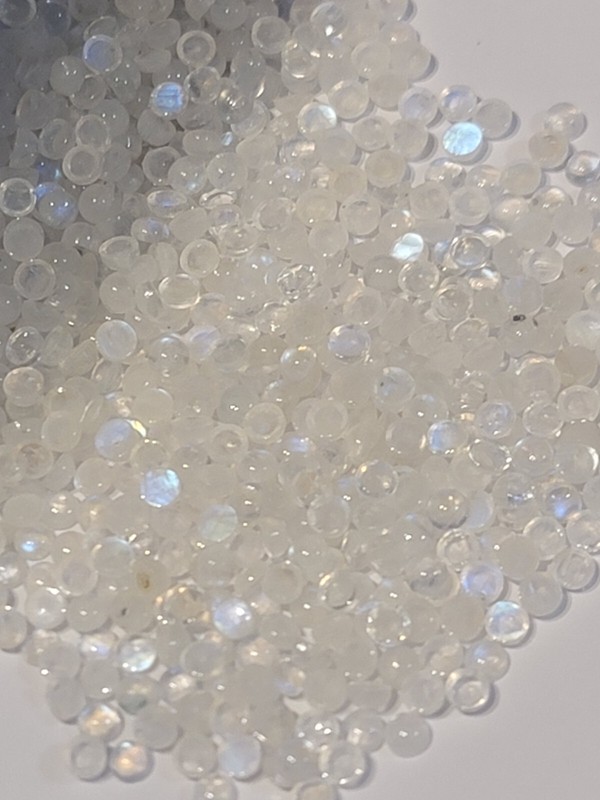 6 MM RAINBOW MOONSTONE Cabochon BIG Lot 50 Pcs ! gallery