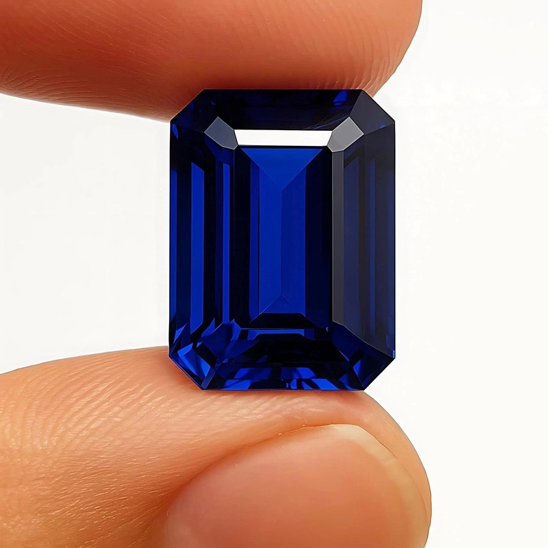 Natural 10 Ct Blue Sapphire Flawless Emerald Cut AGL Certified Loose Gemstone