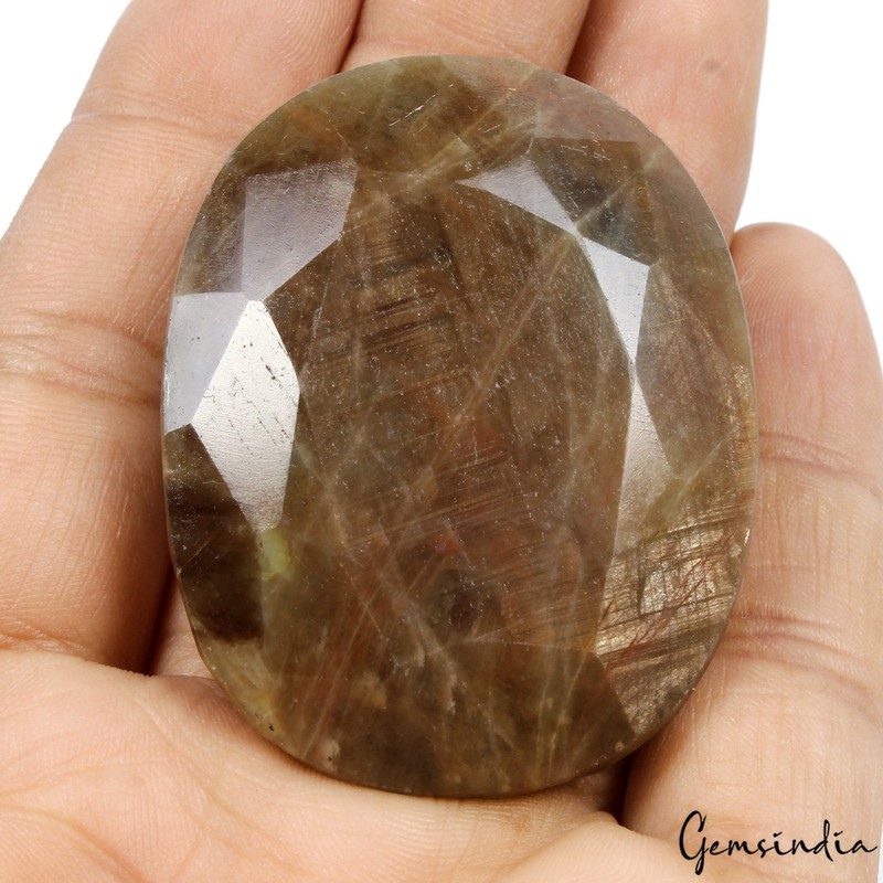 500 Ct Natural Brown Untreated Sapphire Gold Streaks Oval Cut Earth Mined Gems gallery
